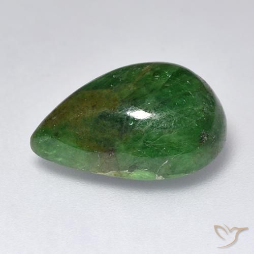 Granato Tsavorite Verde foresta naturale da 8.71 ct, Forma a pera, Opaco