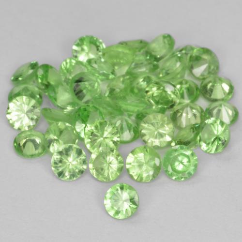 Gemme di Granato Tsavorite Verde medio naturale da 1.78 ct, Taglio rotondo, VS