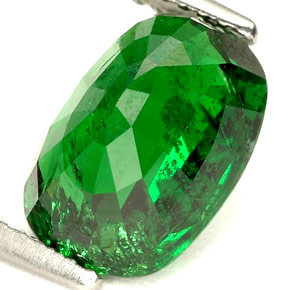Granato tsavorite naturale verde da 3,97 ct, taglio ovale, SI