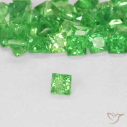 Granato Tsavorite Verde acceso naturale da 0.08 ct, Quadrato, SI