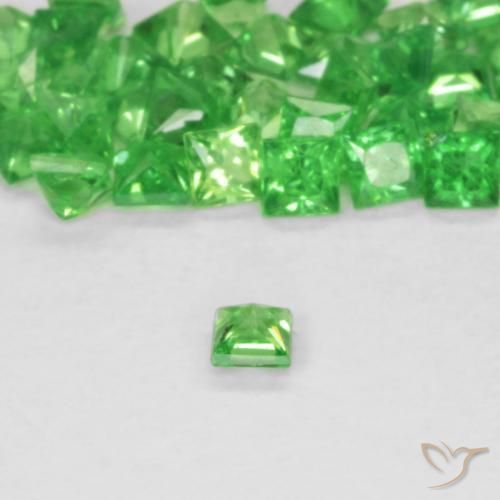 Granato Tsavorite Verde acceso naturale da 0.08 ct, Quadrato, SI