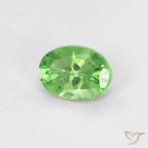 Granato Tsavorite Verde acceso naturale da 0.22 ct, Ovale, VVS