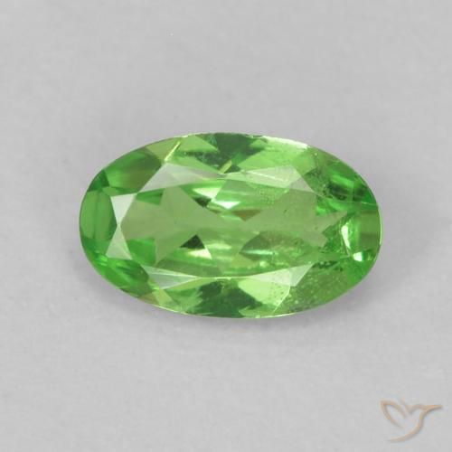 0.24ct Naturale Verde acceso Granato Tsavorite, Ovale, VS