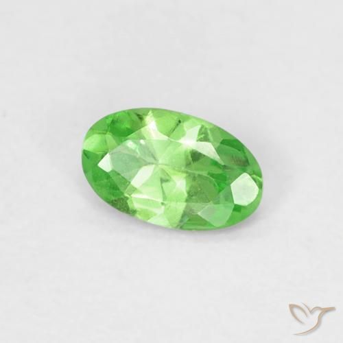 Granato Tsavorite Verde acceso naturale da 0.23 ct, Ovale, VVS-VS