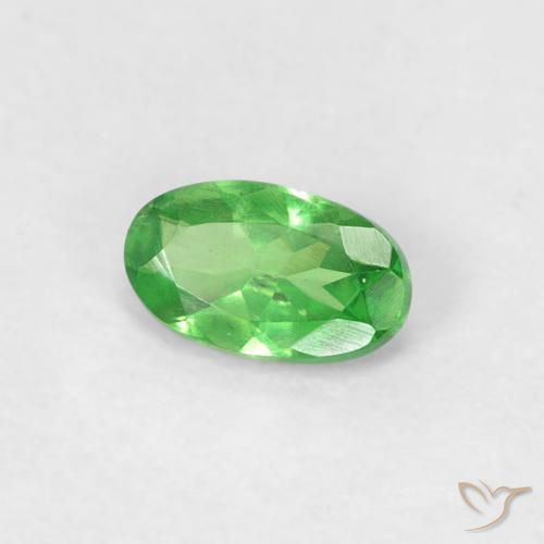 Granato Tsavorite Verde acceso naturale da 0.26 ct, Ovale, VVS-VS