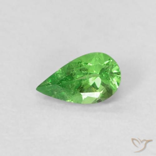 0.24ct Naturale Verde acceso Granato Tsavorite, Forma a pera, VS