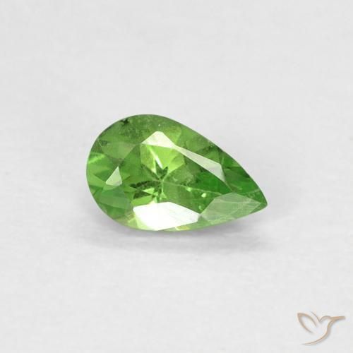 Granato Tsavorite Verde acceso naturale da 0.26 ct, Forma a pera, VVS-VS