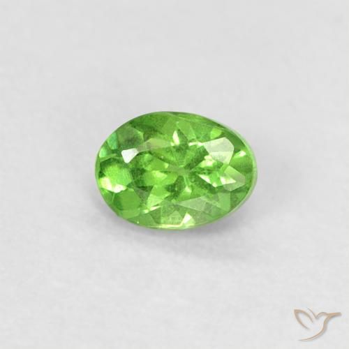 0.24ct Naturale Verde acceso Granato Tsavorite, Ovale, VS