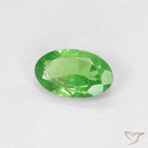 Granato tsavorite verde vivo naturale da 0,24 ct, taglio ovale, VS