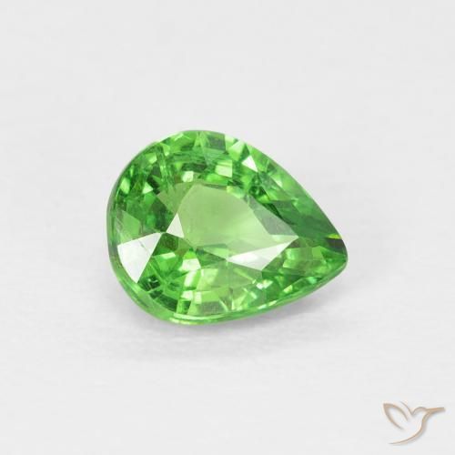 Granato Tsavorite Verde elettrico naturale da 0.79 ct, Forma a pera, VS
