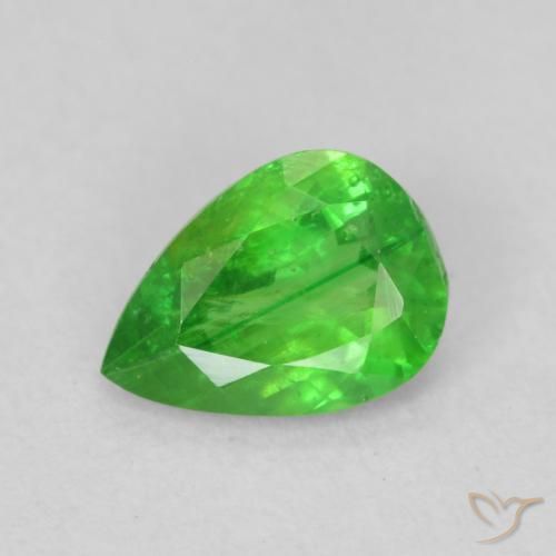 0.82ct Naturale Verde acceso Granato Tsavorite, Forma a pera, VS-SI
