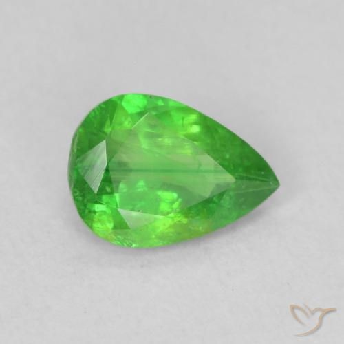 Granato Tsavorite Verde acceso naturale da 0.82 ct, Forma a pera, VS-SI
