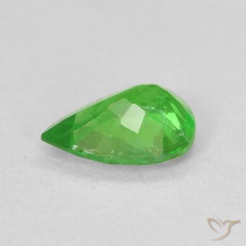 Granato Tsavorite Verde acceso naturale da 0.82 ct, Forma a pera, VS-SI