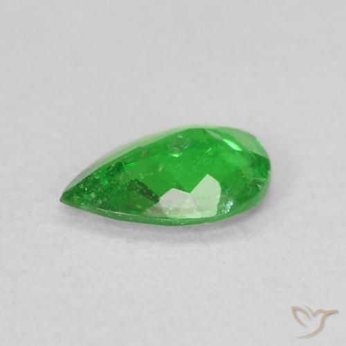 Granato Tsavorite Verde medio naturale da 0.53 ct, Forma a pera, SI