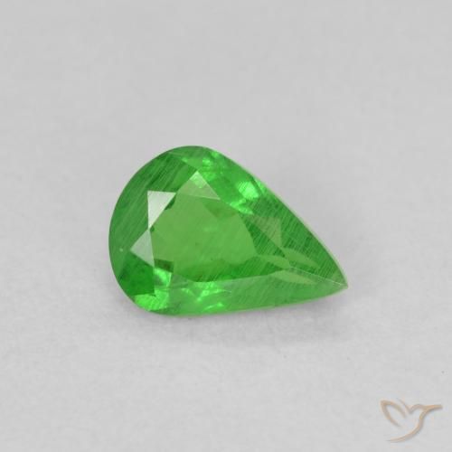 Granato Tsavorite Verde medio naturale da 0.78 ct, Forma a pera, SI
