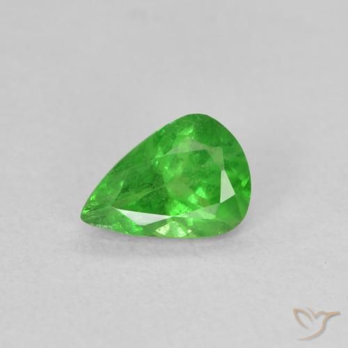 Granato Tsavorite Verde elettrico naturale da 0.69 ct, Forma a pera, VS-SI