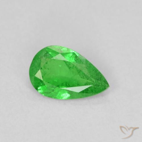 Granato Tsavorite Verde medio naturale da 0.78 ct, Forma a pera, VS-SI