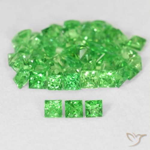2.13ctw Naturale Verde acceso Granato Tsavorite, Quadrato, VS