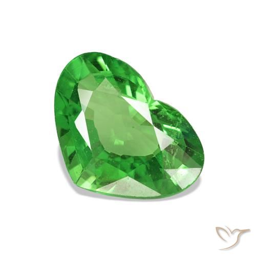 1.44ct Verde brillante Granato Tsavorite, Cuore, VVS-VS