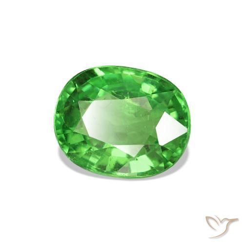Granato Tsavorite Verde medio naturale da 1.38 ct, Taglio ovale, VS
