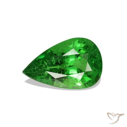 1.10ct Verde brillante Granato Tsavorite, Forma a pera, VS