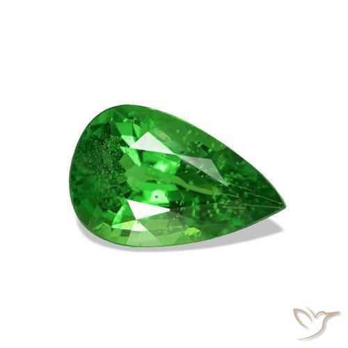 Granato Tsavorite Verde brillante naturale da 1.10 ct, Forma a pera, VS