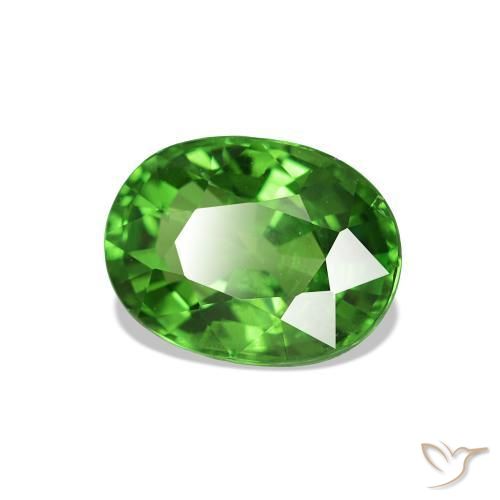 Granato Tsavorite Verde medio naturale da 1.54 ct, Taglio ovale, VS