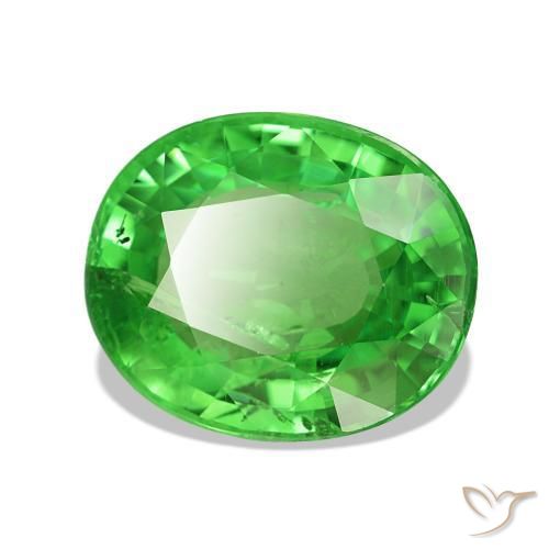 Granato Tsavorite Verde elettrico naturale da 3.72 ct, Taglio ovale, VS-SI