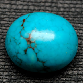 Turchese naturale blu da 6,28 ct, taglio ovale, opaco