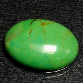 Turchese naturale verde da 6,57 ct, taglio ovale, opaco