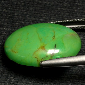 Turchese naturale verde da 6,57 ct, taglio ovale, opaco