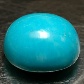 Turchese naturale blu da 12,16 ct, taglio ovale, opaco