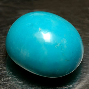 Turchese naturale blu da 12,16 ct, taglio ovale, opaco