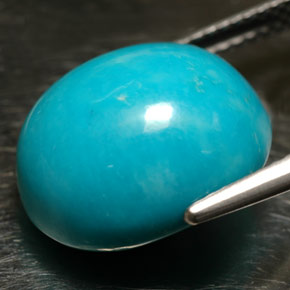 Turchese naturale blu da 12,16 ct, taglio ovale, opaco