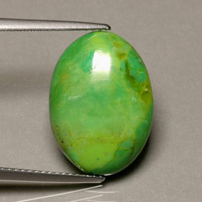 Turchese naturale verde da 5,72 ct, taglio ovale, opaco