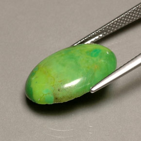 Turchese naturale verde da 5,72 ct, taglio ovale, opaco