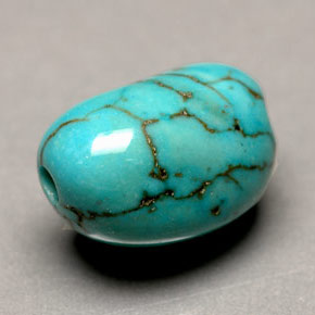 Turchese naturale blu da 3,66 ct, forma fantasia, opaco