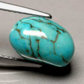 Turchese naturale blu da 3,66 ct, forma fantasia, opaco