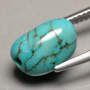 Turchese naturale blu da 3,66 ct, forma fantasia, opaco