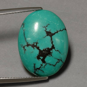 Turchese naturale verde da 12,26 ct, taglio ovale, opaco