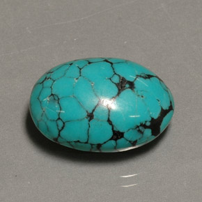 Turchese naturale blu da 12,98 ct, taglio ovale, opaco