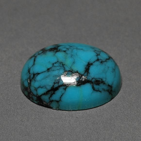 Turchese naturale blu da 3,00 ct, taglio ovale, opaco