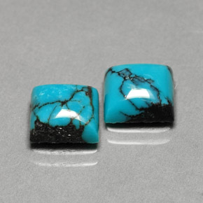 Gemme di Turchese Blu naturale da  ct, Quadrato, Opaco