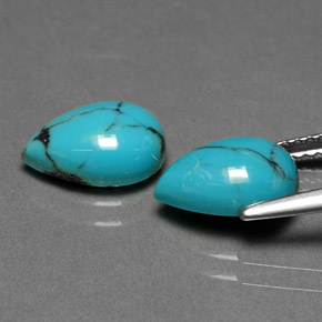 Gemme di Turchese Blu naturale da  ct, Forma a pera, Opaco