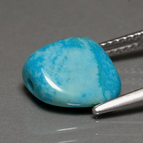Turchese naturale blu da 3,83 ct, forma fantasia, opaco
