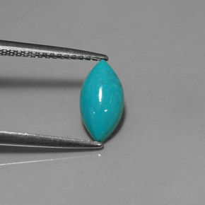 Turchese naturale blu da 0,76 ct, marchesa, opaco