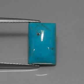Turchese naturale blu da 3,22 ct, baguette, opaco