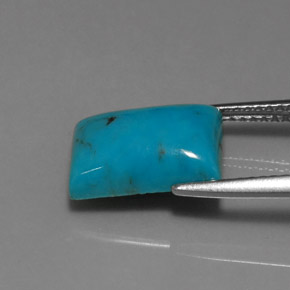 Turchese naturale blu da 3,22 ct, baguette, opaco