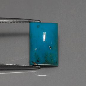 Turchese naturale blu da 3,38 ct, baguette, opaco