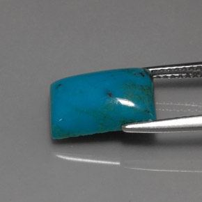 Turchese naturale blu da 3,38 ct, baguette, opaco